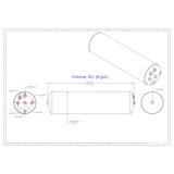 8-Gallon Capacity Air Tank for 2003-2010 International, 7-Port