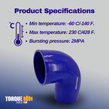 3.5" 90 Degree Silicone Hose for Turbo/Intake/Intercooler