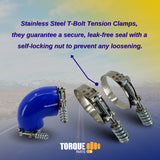 4" 90 Degree Silicone Hose with Clamps for Intake/Turbo