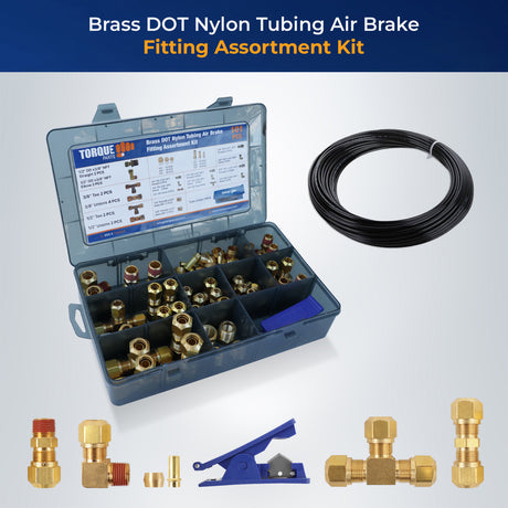 Brass DOT Push-in Fitting Assortment Kit Air Tubing - 101pcs - AFTERMARKETUS Torque Pick Up Convoluted Air Springs