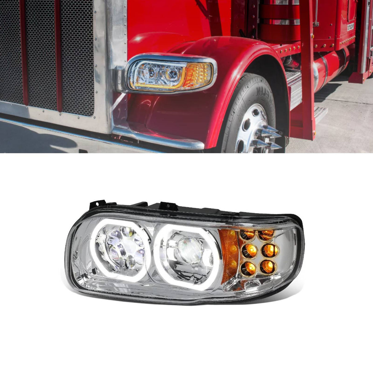 LED Headlight Replacement for 2008-2022 Peterbilt 388 389 567 - Left