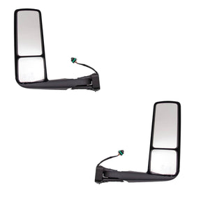 Door Mirror Replacement for International LT | Heated | Power Adjustment | Black | Pair Aftermarketus Mirrors and Covers