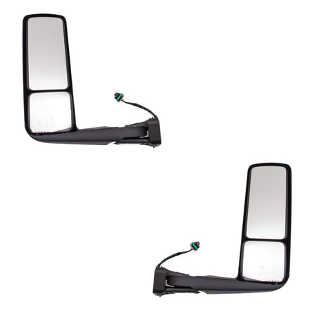 Door Mirror Replacement for International LT | Heated | Power Adjustment | Black | Pair Aftermarketus Mirrors and Covers