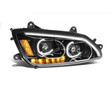 Black Projector Headlight for Kenworth T660 Trucks - Pair - AFTERMARKETUS Torque Headlights