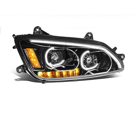 Black Projector Headlight for Kenworth T660 Trucks - Pair - AFTERMARKETUS Torque Headlights