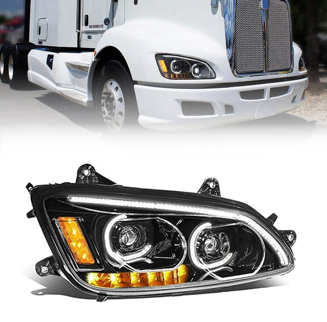 Black Projector Headlight for Kenworth T660 - Right - AFTERMARKETUS Torque Headlights