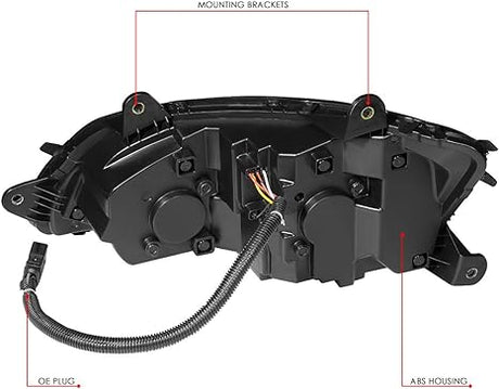 Black Projector Headlight for Kenworth T660 - Right - AFTERMARKETUS Torque Headlights