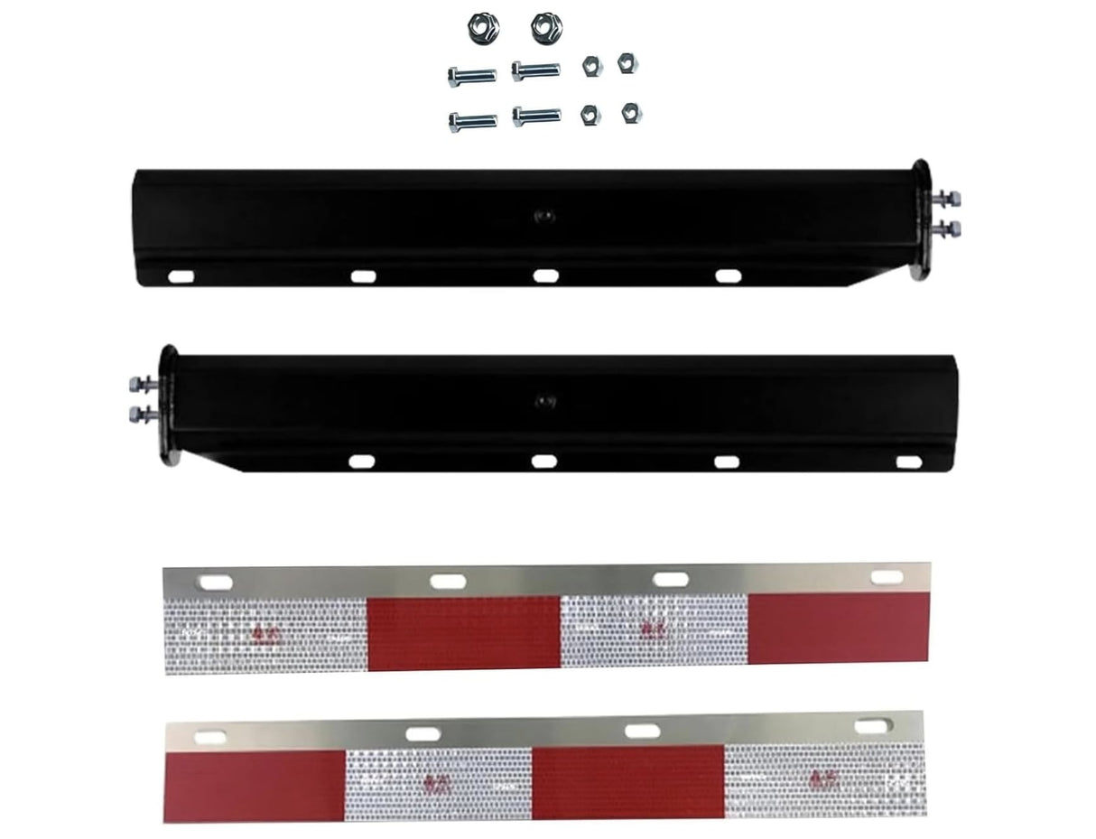 TORQUE Black Mud Flap Hanger Pair 30 Inch Straight Angled - with Reflectors Aftermarketus Mud Flap Hangers