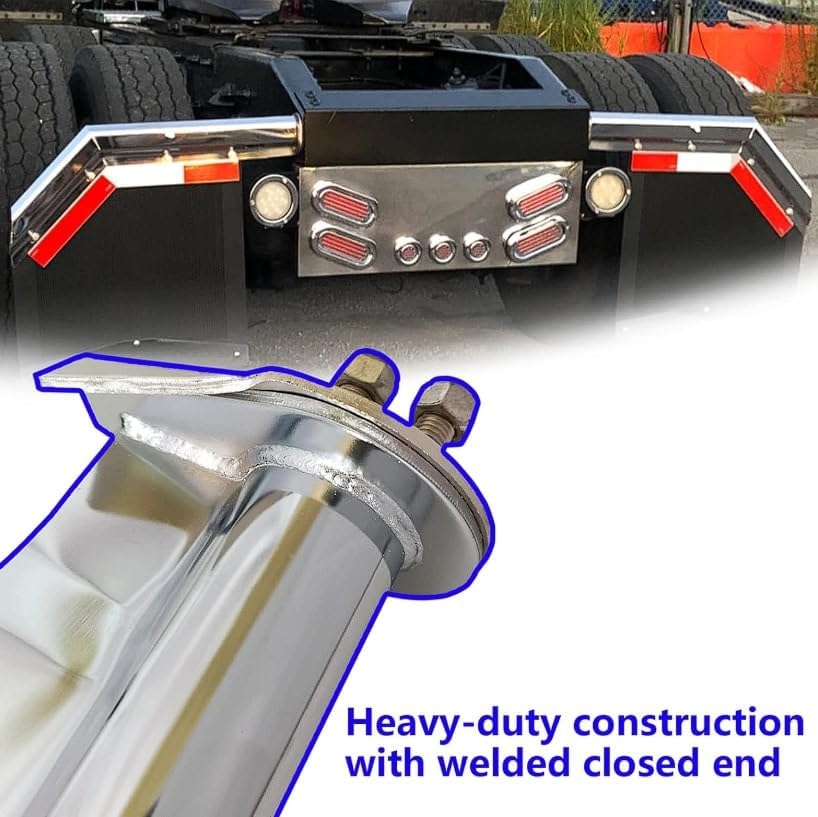 Mud Flap Hanger for Semi Trucks -  28" Length - Chrome - with Reflector