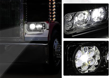 LED Halo Rings DRL Headlight for 1981-2021 Peterbilt - Pair