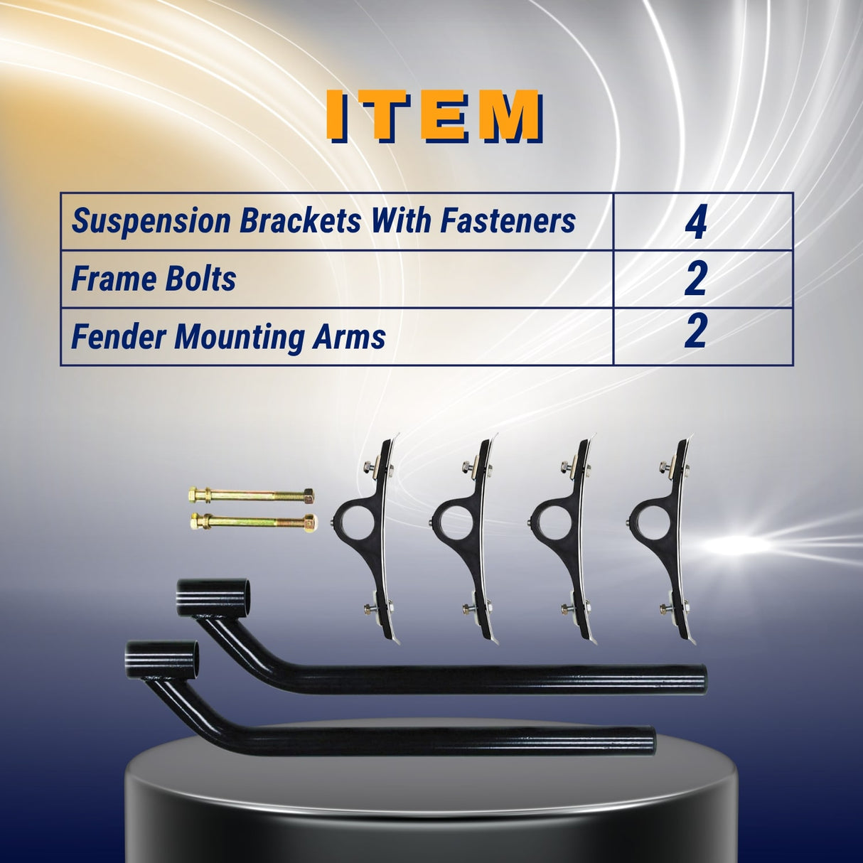 Universal Black Poly Fender Mounting Kit for Volvo Kenworth Mack Freightliner Semi Trucks