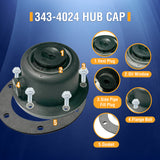 Composite Hub Cap with Plug & Gasket | 6 Hole 4.5 BC | Replaces 343-4024 | 2 Pack