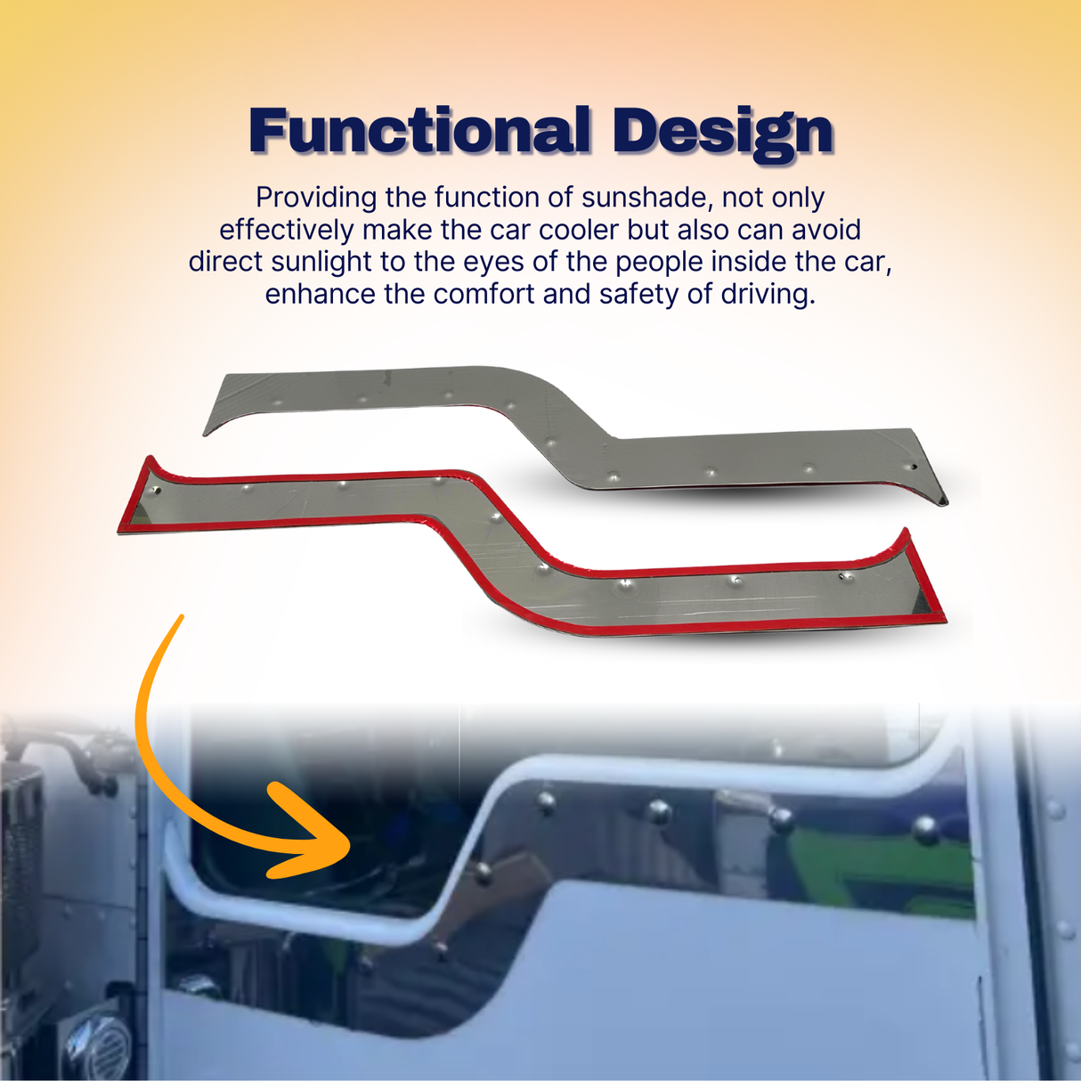Contoured Under Window Trims for Kenworth Daylite Door - Stainless Steel
