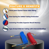 12ft Air Brake Hose | Cold-Resistant | Replacement Phillips 11-340