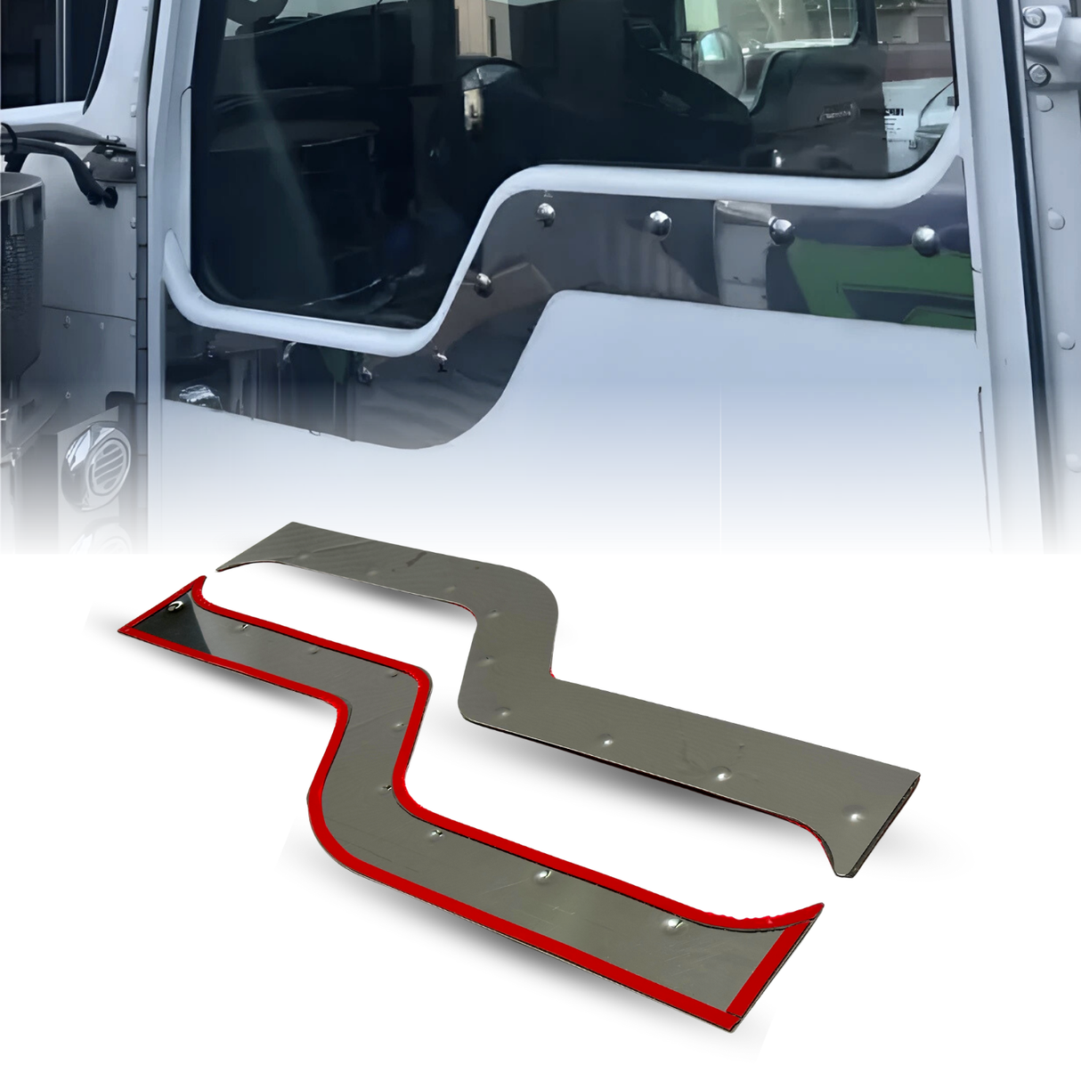 Contoured Under Window Trims for Kenworth Daylite Door - Stainless Steel