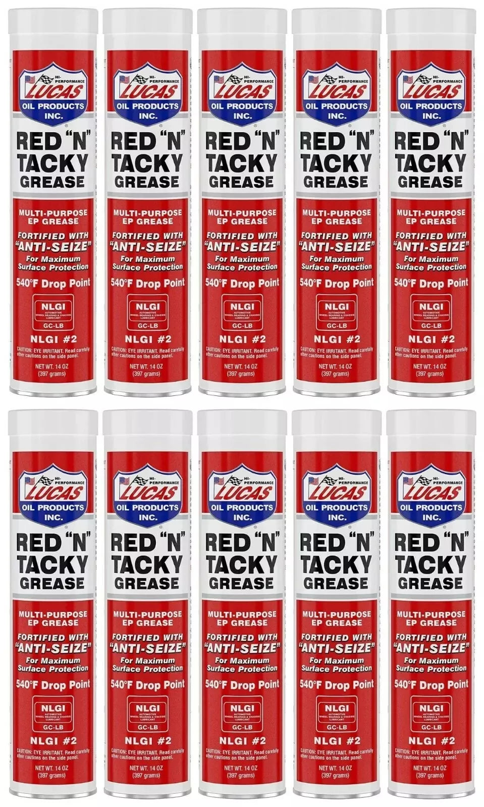 Lucas Oil 10005-30 Red "N" Tacky Multi-Purpose Grease - 14 oz - Case of 10