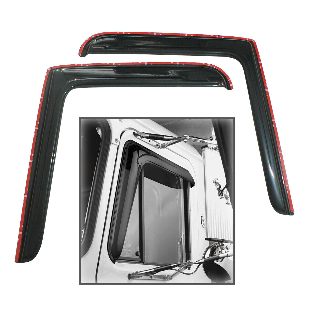Window Visor Shield for 2008-2017 Freightliner Cascadia Trucks | Black ...