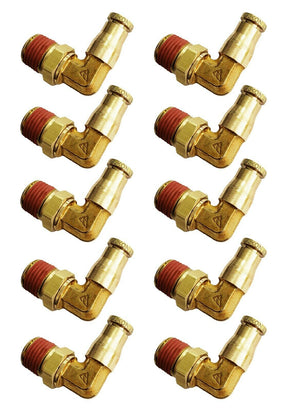 10 of PTC Brass Swivel Male Elbow Fitting 1/4 OD Aftermarketus Tubing and Fittings