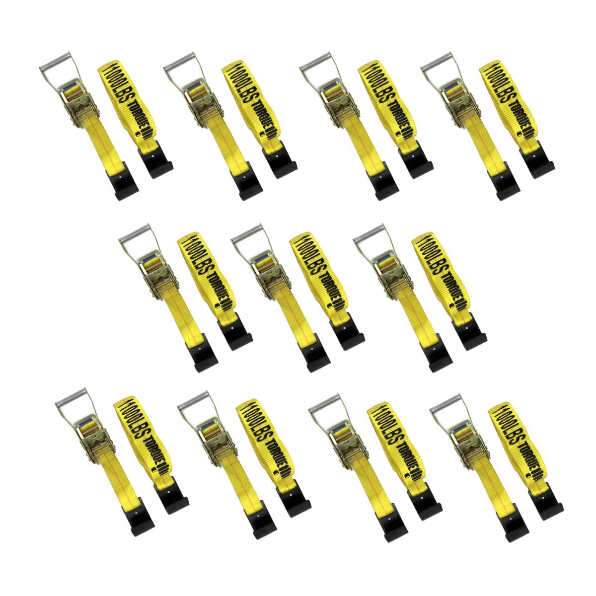 10 of 2"x30' Ratchet Strap with Flat steel Hooks 11000 lbs, for Tie Down Aftermarketus Stowing & Towing