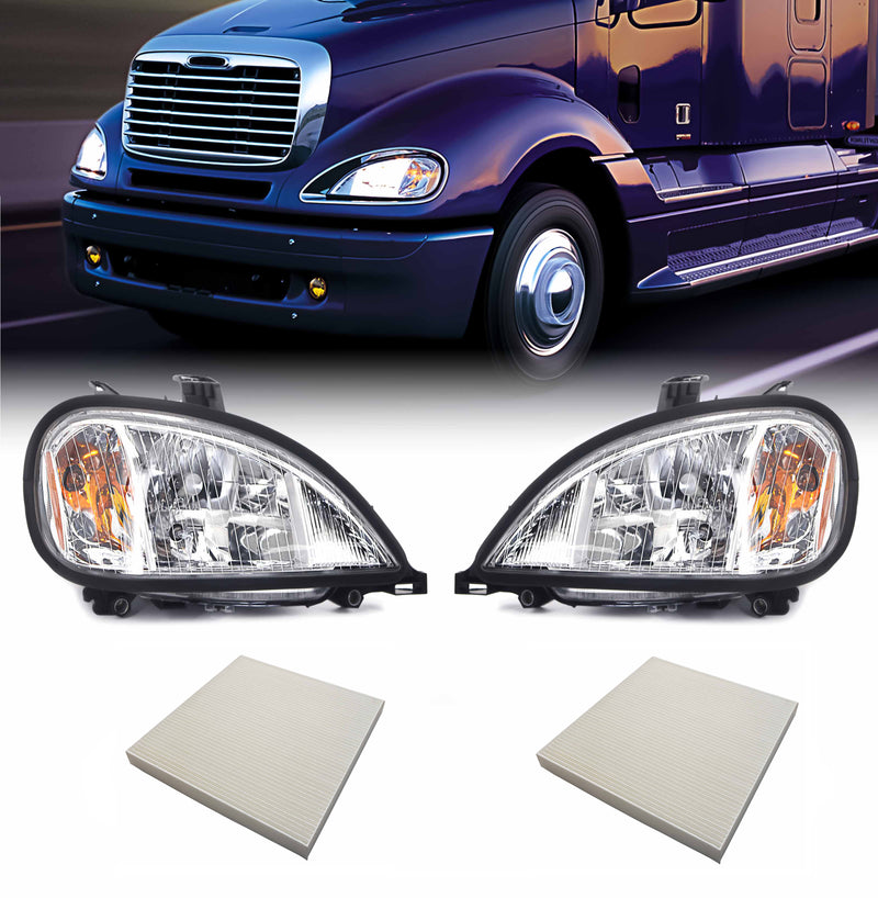 Headlights with Cabin Filters for Freightliner Columbia