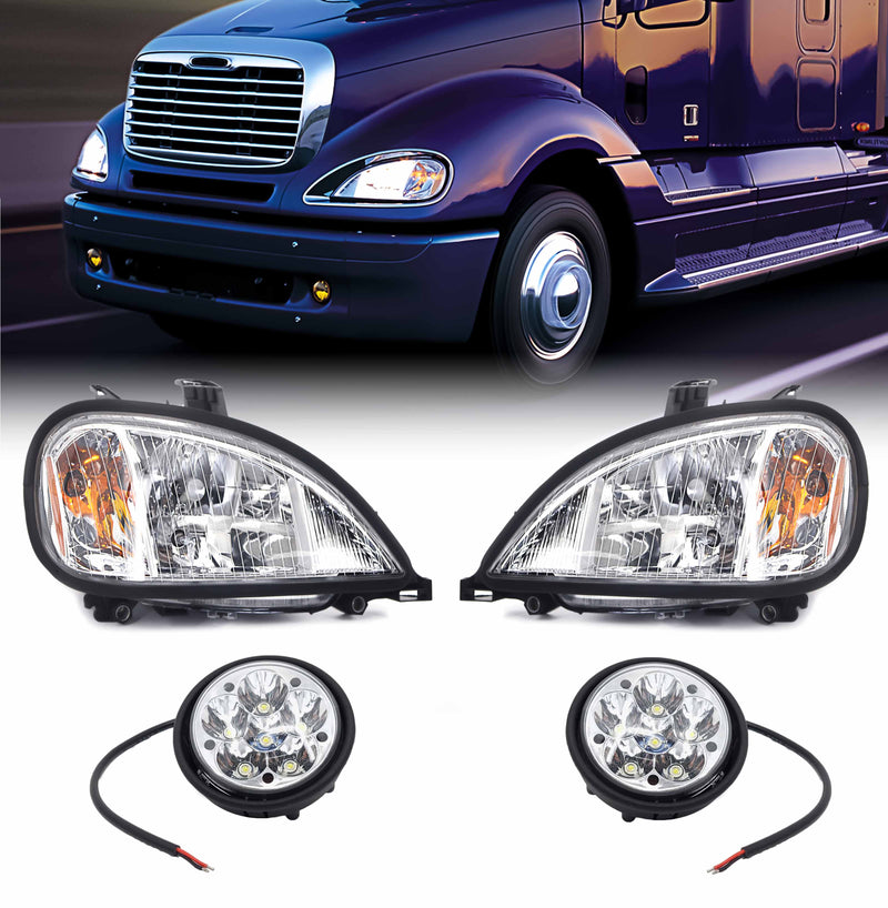 Pair Headlight Sealed LED Fog Light Set 2000+ Freightliner