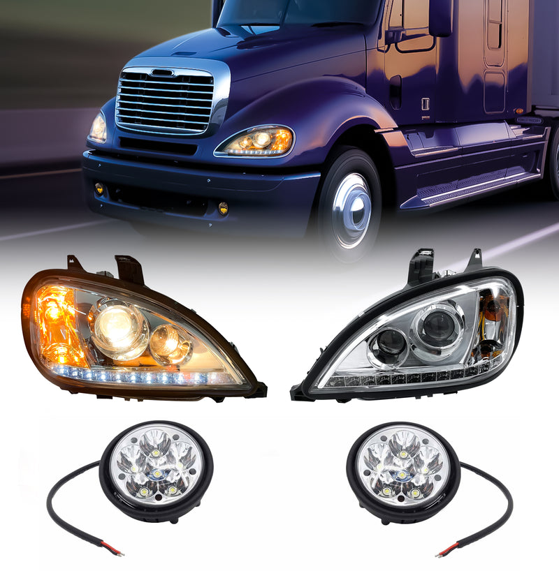 Pair Headlight Stripe LED Fog Light Set for 00+ Freightliner