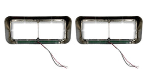 Headlight Bezel with Amber Light Strip for Kenworth Peterbilt Freightliner Semi Trucks | Pair Aftermarketus Headlights