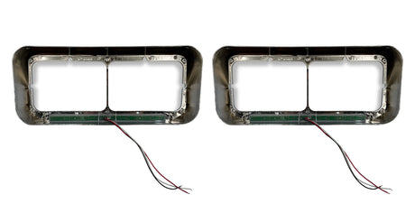 Headlight Bezel with Amber Light Strip for Kenworth Peterbilt Freightliner Semi Trucks | Pair Aftermarketus Headlights