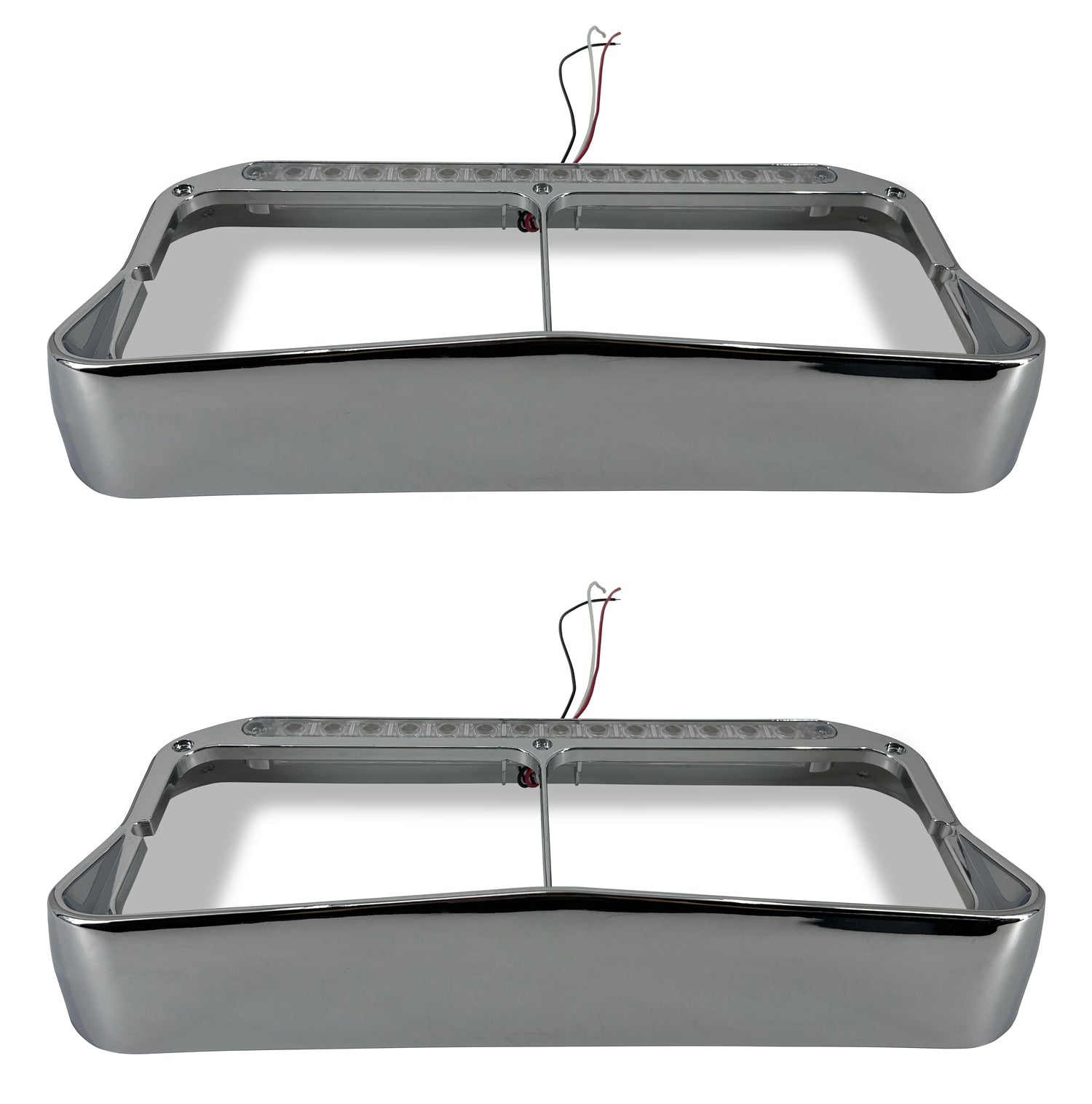 Headlight Bezel with Amber Light Strip for Kenworth Peterbilt Freightliner Semi Trucks | Pair Aftermarketus Headlights