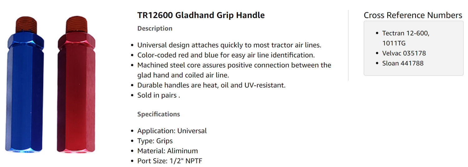 3 Set of Aluminum Glad Hand Handles Grip Blue Red Set 1260 Aftermarketus Other Air Brake Parts