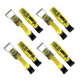 4 of 2"x30' Ratchet Straps with Flat steel Hooks 11000 lbs Aftermarketus Stowing & Towing