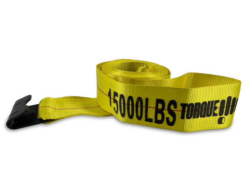 4 of 4"x30' Winch Strap w/ Flat Hook Heavy Duty 15000 lbs - AFTERMARKETUS Torque Other Truck Accessories