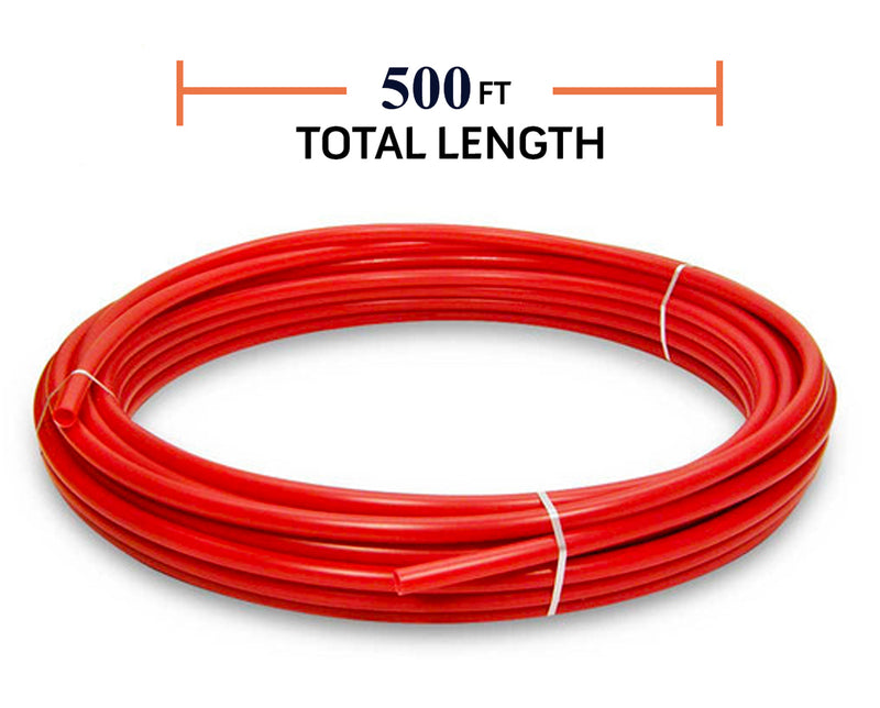 1/4" Pneumatic Polyethylene Tubing Red 500ft