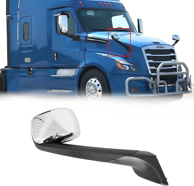 Hood Mirror for 2018+ Freightliner Cascadia - Right - Chrome