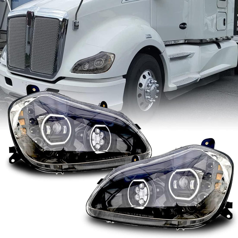Pair of  Projector Headlight with LED for Kenworth T680 Trucks