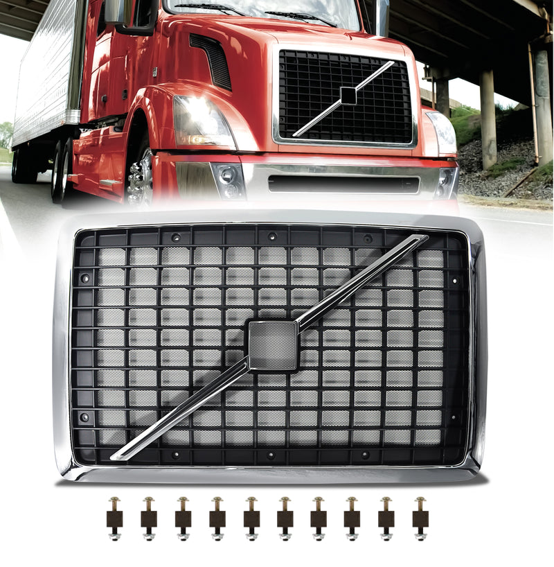 TORQUE Chrome Grille with Bug Screen for 2004-17 Volvo VNL