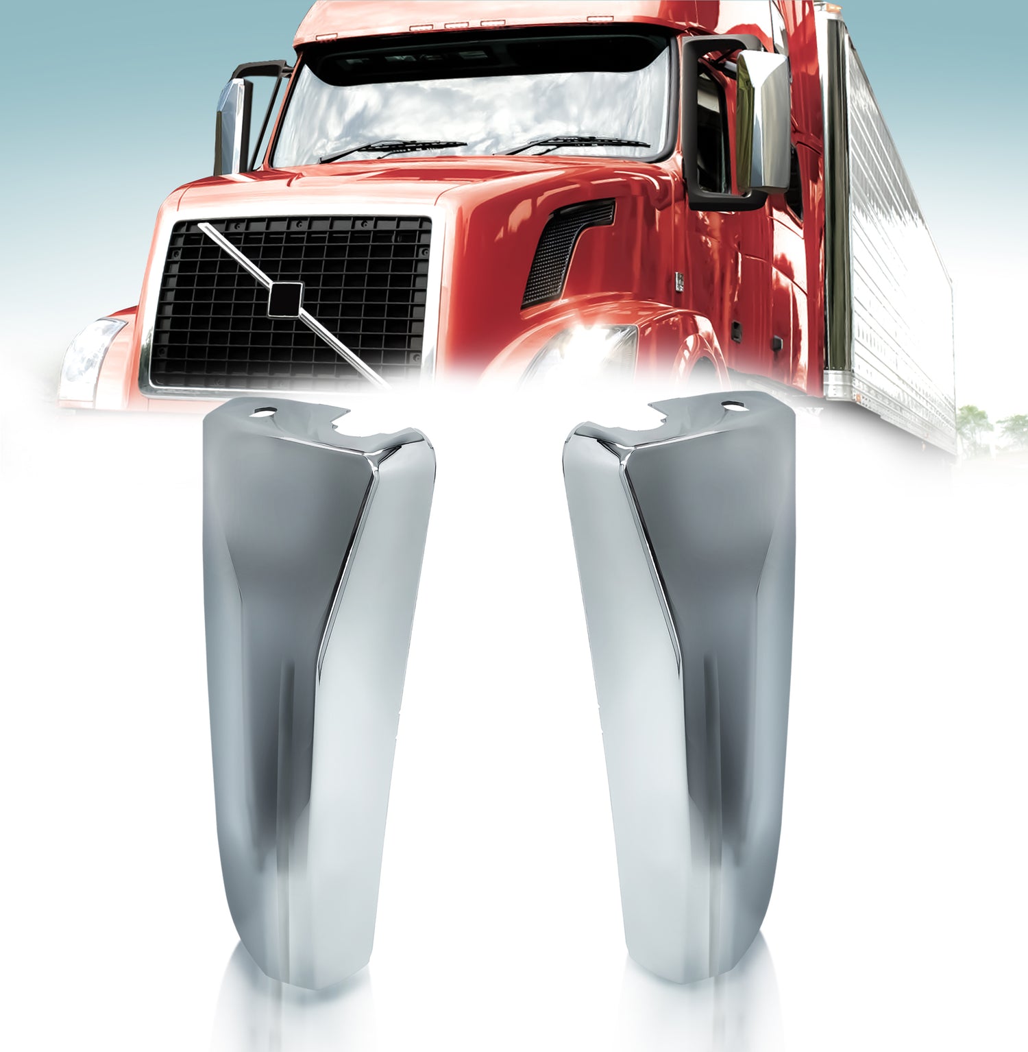 Door Side Mirror Cover for 2004-2018 Volvo VNL | Replacement 85133995 85133998 | Pair Aftermarketus Mirrors and Covers