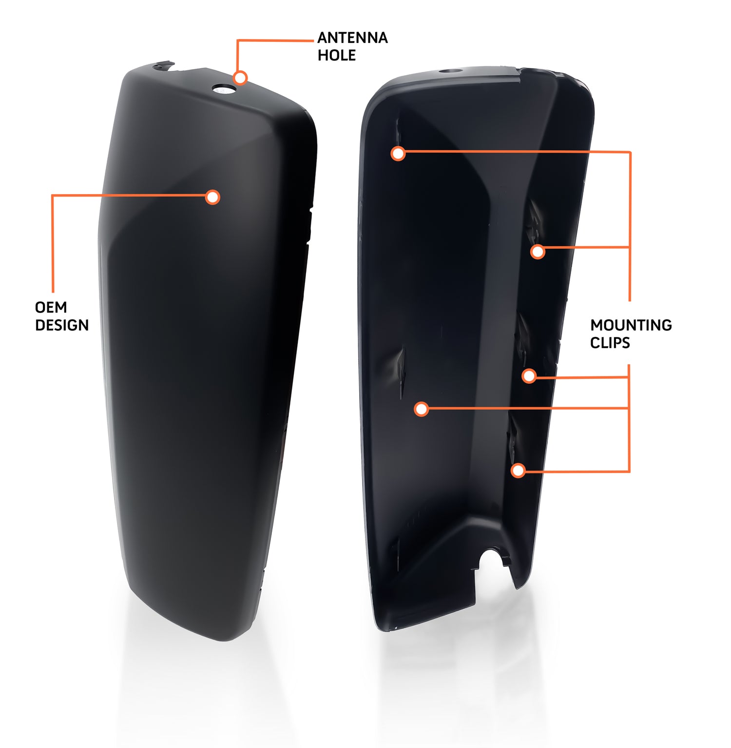 Door Side Mirror Cover for 2004-2017 Volvo VNL | Replacement Volvo 85133996 85133994 | Pair Aftermarketus Mirrors and Covers