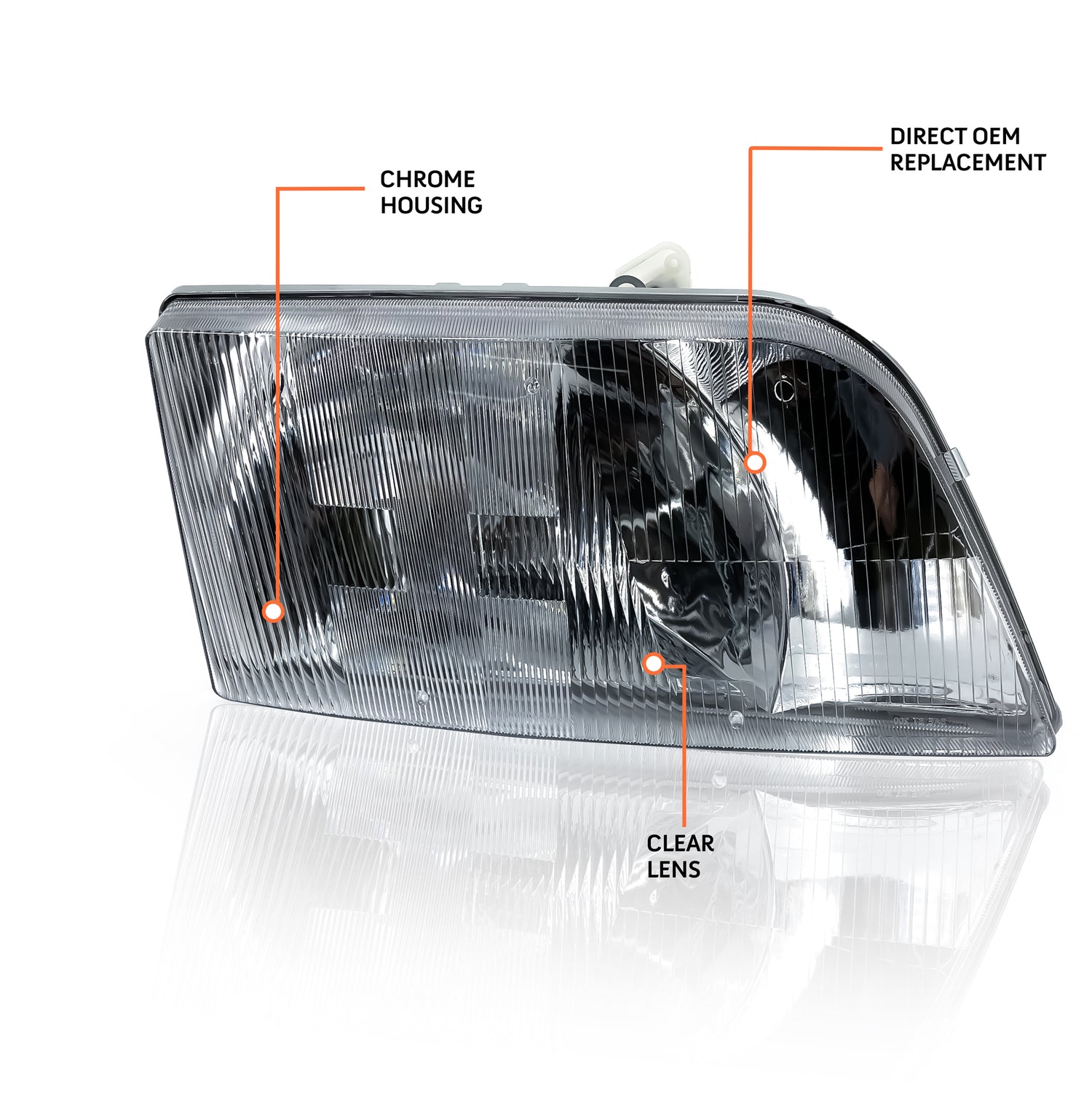 Headlight with Turn Signal Set for 1996-2017 Volvo Semi Trucks | Replacement Volvo 8082040 8080852 8140049 Aftermarketus Headlights