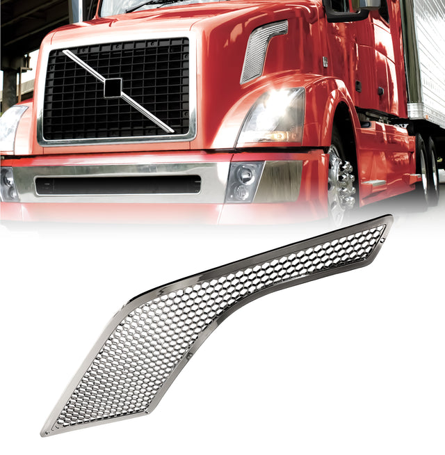 Chrome Left Side Grille Air Intake Vent for 03-17 Volvo VNL - AFTERMARKETUS Torque Grilles