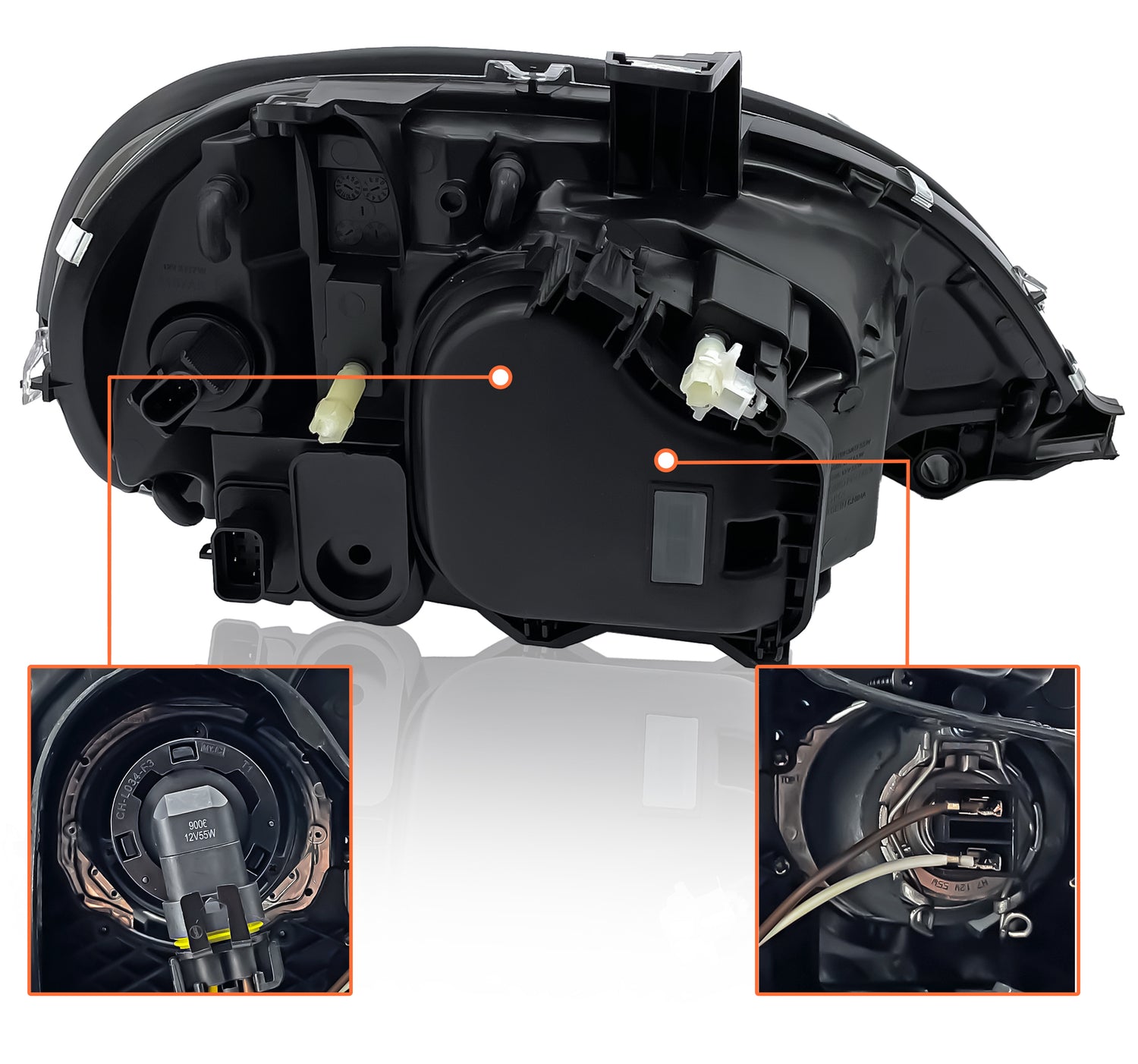 LED Headlight and Chrome Bezel Set for 2001-2017 Freightliner Columbia | Pair Aftermarketus Headlights