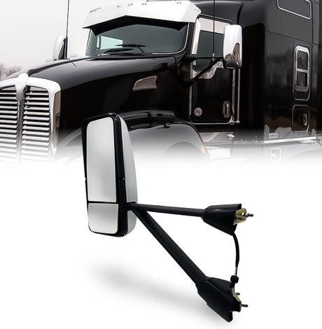 Chrome Driver Side Heated Mirror for Kenworth T600 T660 T80 - AFTERMARKETUS Torque Mirrors and Covers