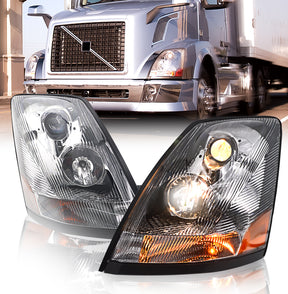 Headlight for 2004-2017 Volvo VN VNL Semi Trucks | Replacement Volvo 82329127 82329123 | Pair Aftermarketus Headlights