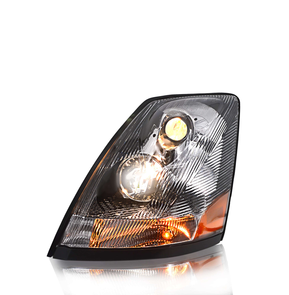 Chrome Headlight Driver Side w All Bulbs for 04-17 Volvo VNL - AFTERMARKETUS Torque Headlights