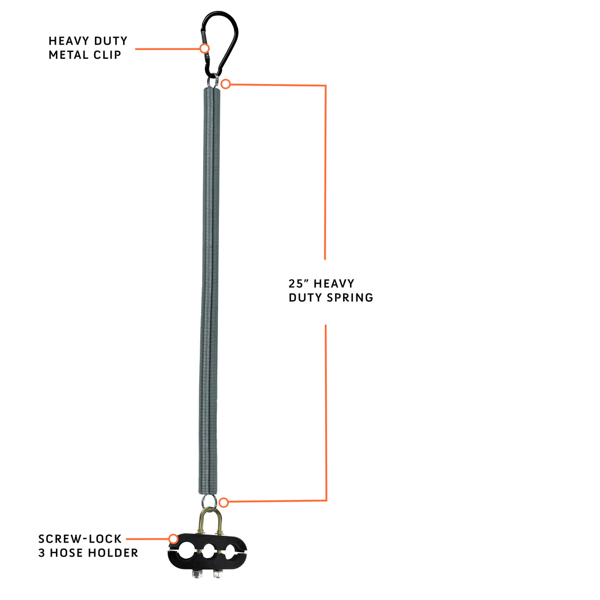 3in1 ABS Air Line Hose Tracker Tender Kit 25" Single Spring - AFTERMARKETUS Torque Other Air Brake Parts