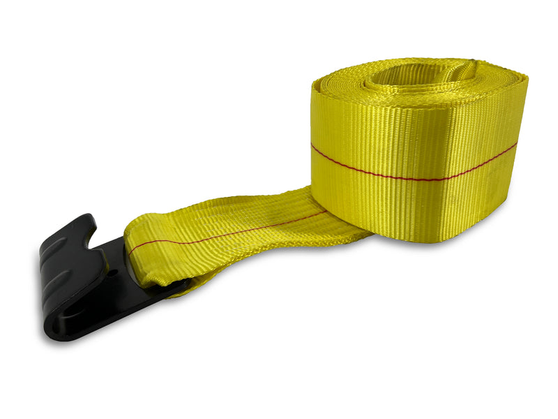 4"x30' Winch Strap with Flat Hook for Towing Heavy Duty