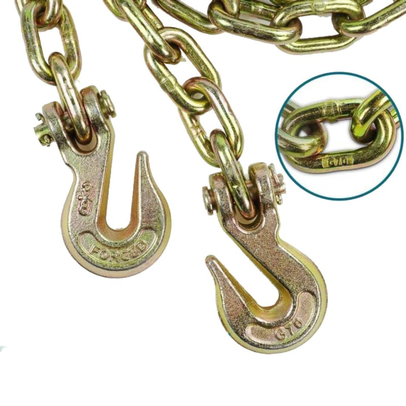 5/16" - 3/8" Ratchet Chain Binder with Foot Chain with Hooks - AFTERMARKETUS Torque Other Truck Accessories