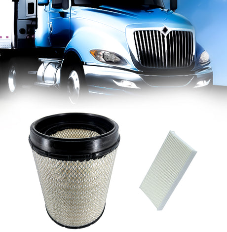 Engine and Cabin Air Filter Set for International Prostar Transtar Semi Trucks | Replacement Napa 4466 Aftermarketus Air Filters