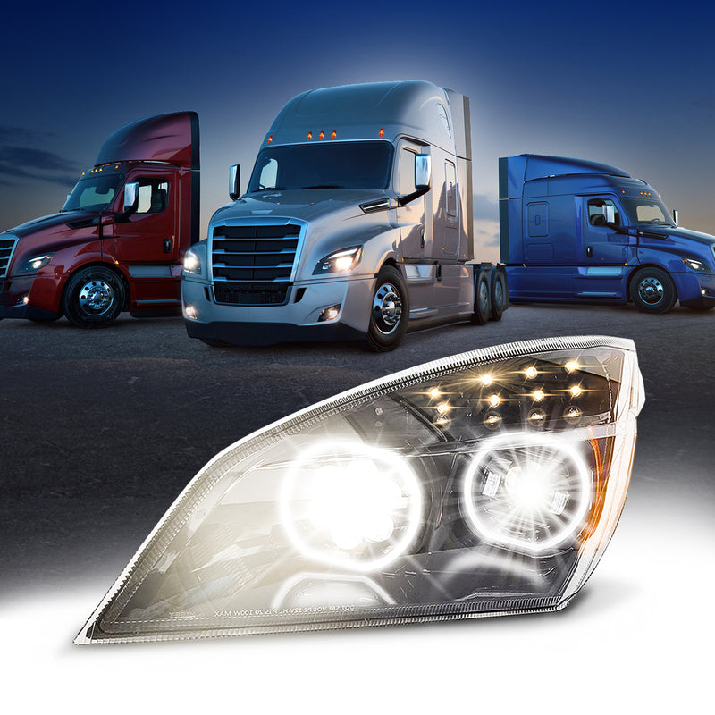 Left Side Full LED Blackout Headlight for 2018+ Freightliner