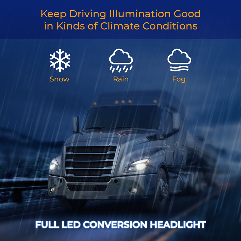 Left Side Full LED Blackout Headlight for 2018+ Freightliner